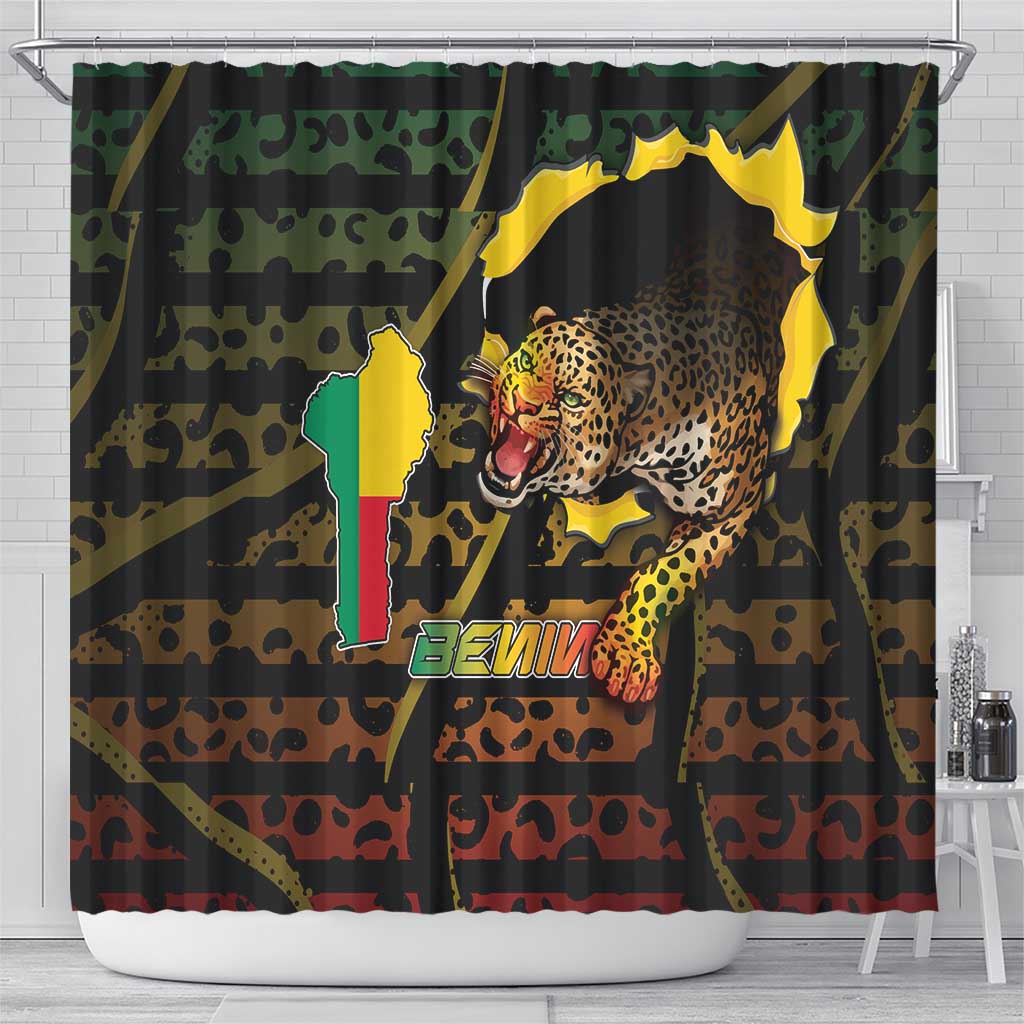 Benin Shower Curtain Powerful African Leopard - African Pride