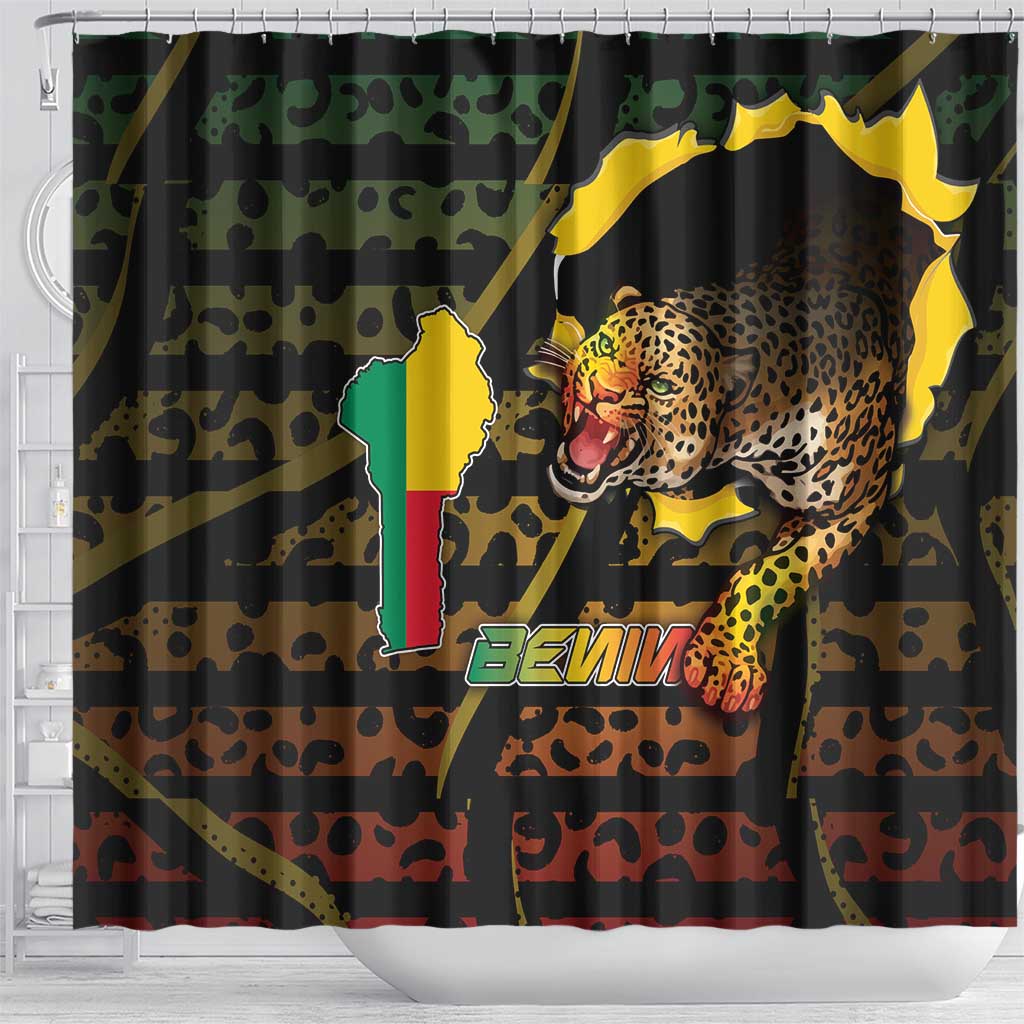 Benin Shower Curtain Powerful African Leopard - African Pride