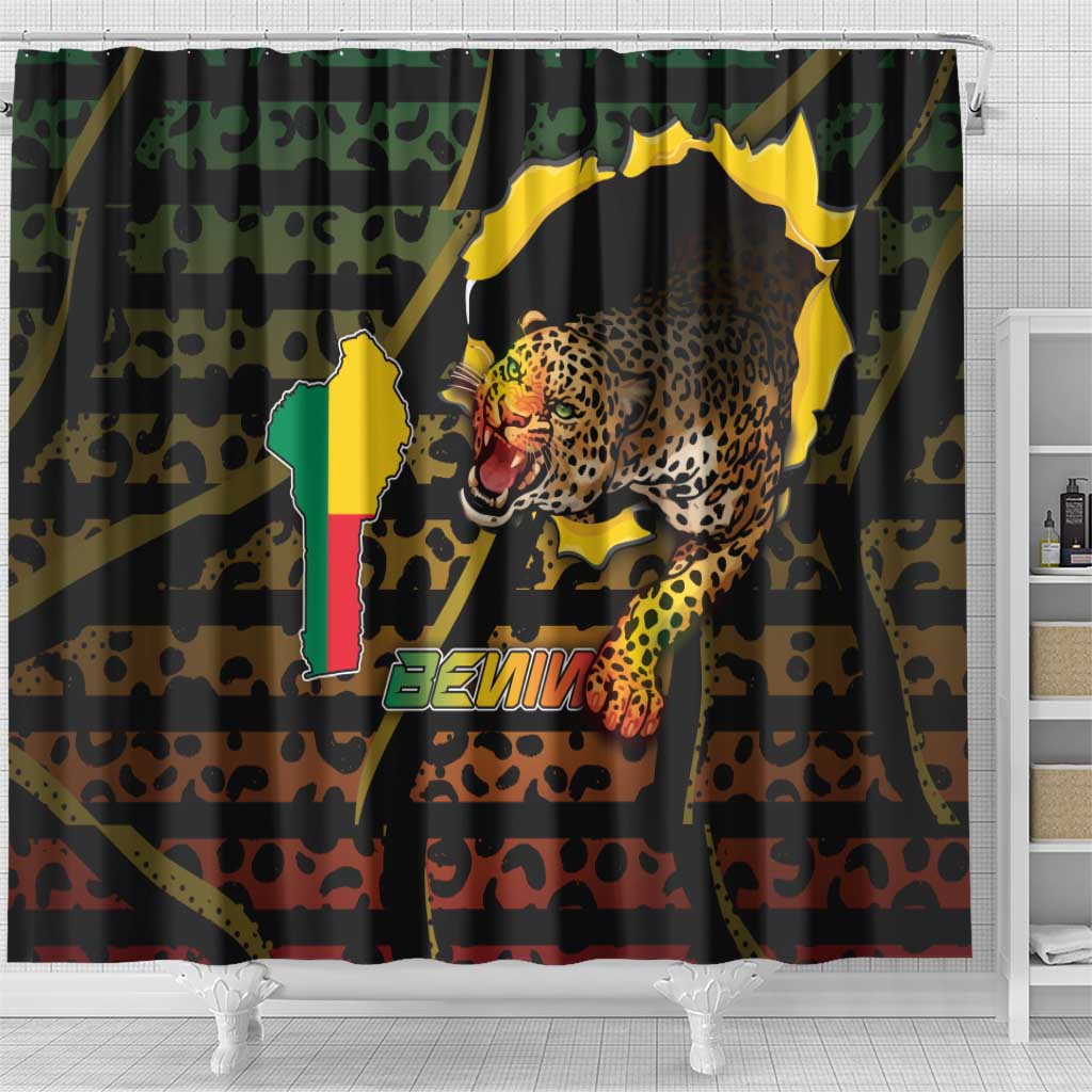 Benin Shower Curtain Powerful African Leopard - African Pride