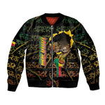 Personalized Benin Sleeve Zip Bomber Jacket Powerful African Leopard - African Pride