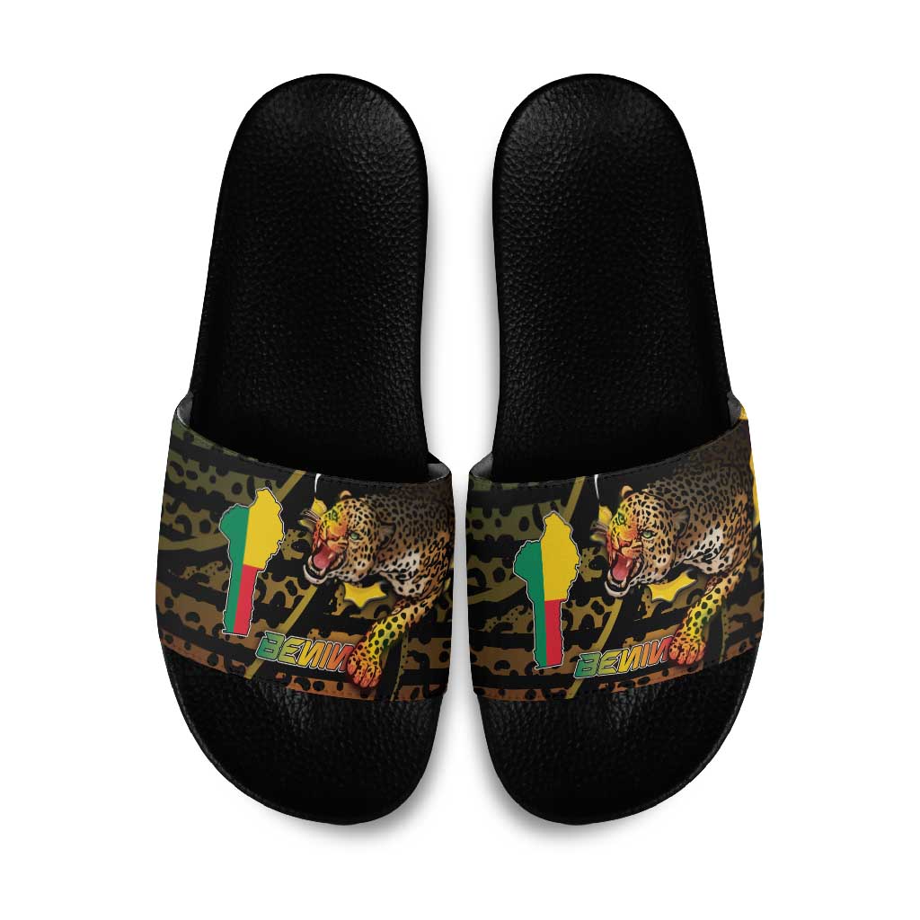 Benin Slide Sandals Powerful African Leopard - African Pride