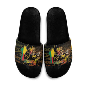 Benin Slide Sandals Powerful African Leopard - African Pride