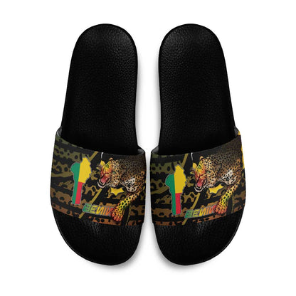 Benin Slide Sandals Powerful African Leopard - African Pride