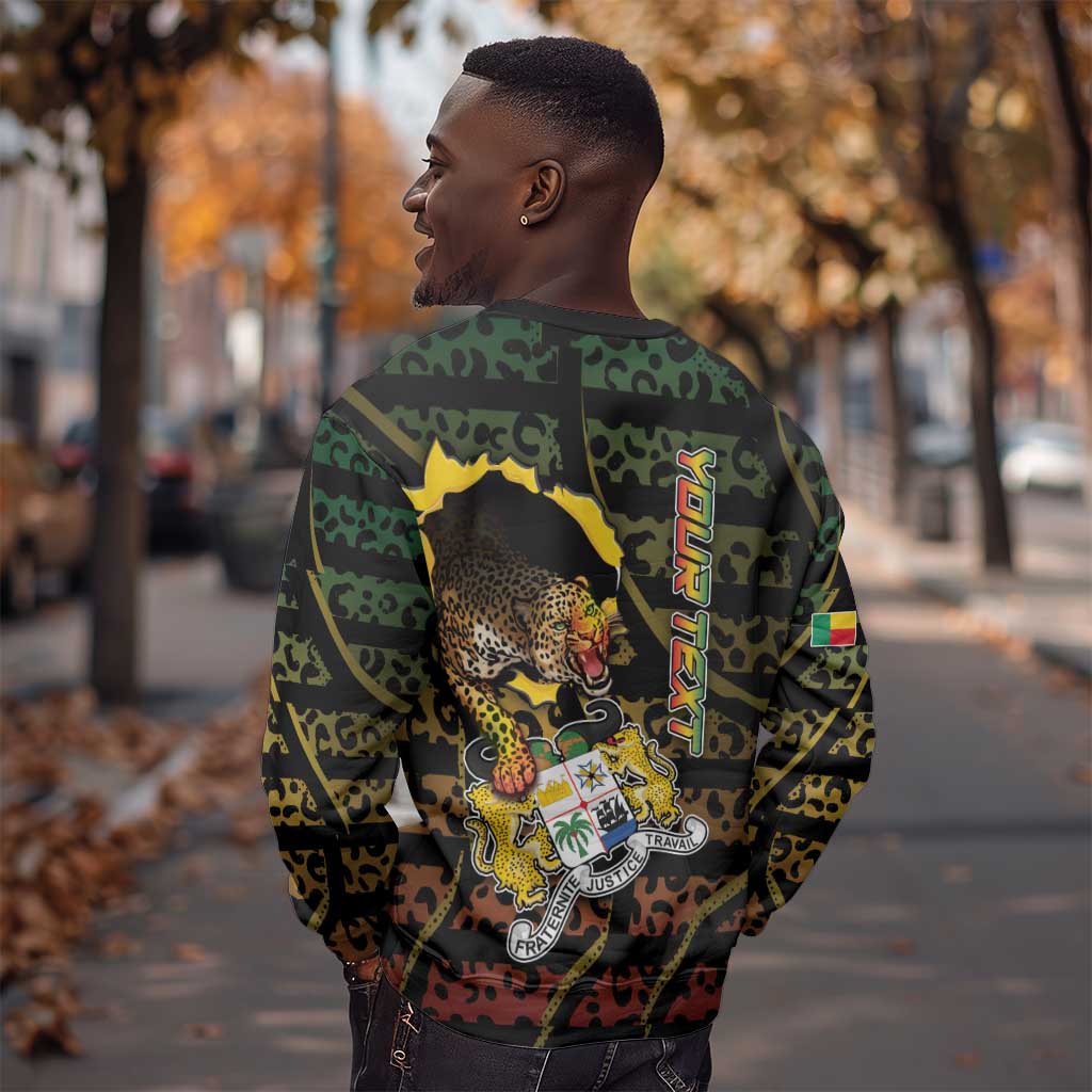 Personalized Benin Sweatshirt Powerful African Leopard - African Pride