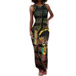 Personalized Benin Tank Maxi Dress Powerful African Leopard - African Pride