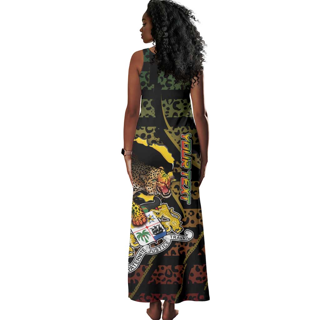 Personalized Benin Tank Maxi Dress Powerful African Leopard - African Pride