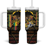 Personalized Benin Tumbler With Handle Powerful African Leopard - African Pride