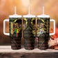 Personalized Benin Tumbler With Handle Powerful African Leopard - African Pride