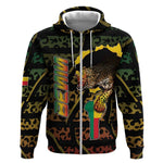 Personalized Benin Zip Hoodie Powerful African Leopard - African Pride