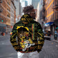 Personalized Benin Zip Hoodie Powerful African Leopard - African Pride