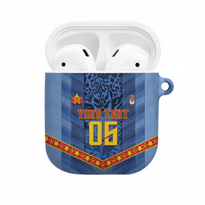 Custom DR Congo Football AirPods Case Leopard Jaguar Tribal Pattern With Flags