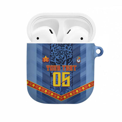Custom DR Congo Football AirPods Case Leopard Jaguar Tribal Pattern With Flags