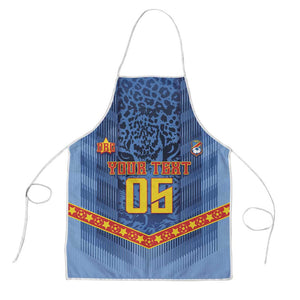Custom DR Congo Football Apron Leopard Jaguar Tribal Pattern With Flags