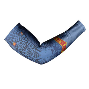 Custom DR Congo Football Arm Sleeves Leopard Jaguar Tribal Pattern With Flags