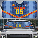 Custom DR Congo Football Auto Sun Shade Leopard Jaguar Tribal Pattern With Flags
