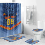 Custom DR Congo Football Bathroom Set Leopard Jaguar Tribal Pattern With Flags