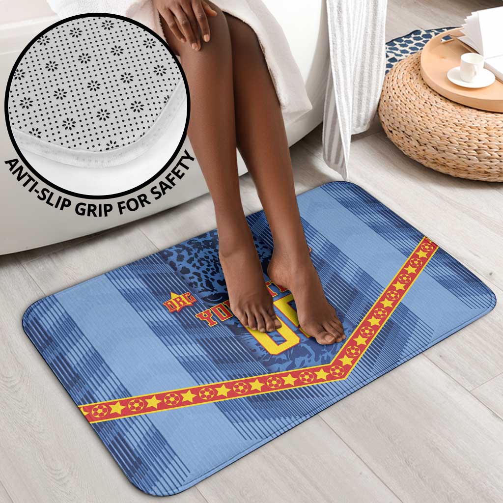 Custom DR Congo Football Bathroom Set Leopard Jaguar Tribal Pattern With Flags