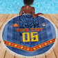 Custom DR Congo Football Beach Blanket Leopard Jaguar Tribal Pattern With Flags