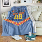 Custom DR Congo Football Blanket Leopard Jaguar Tribal Pattern With Flags