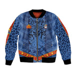 Custom DR Congo Football Bomber Jacket Leopard Jaguar Tribal Pattern With Flags