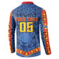 Custom DR Congo Football Button Sweatshirt Leopard Jaguar Tribal Pattern With Flags