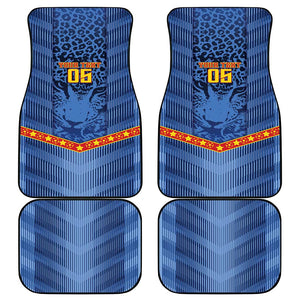 Custom DR Congo Football Car Mats Leopard Jaguar Tribal Pattern With Flags