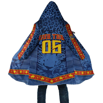 Custom DR Congo Football Cloak Leopard Jaguar Tribal Pattern With Flags