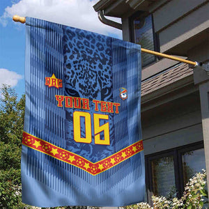Custom DR Congo Football Garden Flag Leopard Jaguar Tribal Pattern With Flags