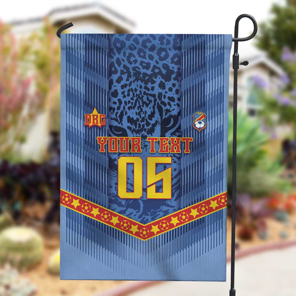 Custom DR Congo Football Garden Flag Leopard Jaguar Tribal Pattern With Flags