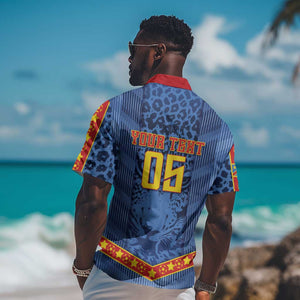 Custom DR Congo Football Hawaiian Shirt Leopard Jaguar Tribal Pattern With Flags