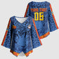 Custom DR Congo Football Kimono Sleeve Blouse Leopard Jaguar Tribal Pattern With Flags