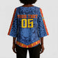 Custom DR Congo Football Kimono Sleeve Blouse Leopard Jaguar Tribal Pattern With Flags