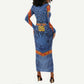 Custom DR Congo Football Long Sleeve Bodycon Dress Leopard Jaguar Tribal Pattern With Flags