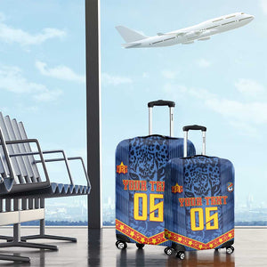Custom DR Congo Football Luggage Cover Leopard Jaguar Tribal Pattern With Flags