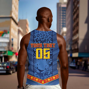 Custom DR Congo Football Men Tank Top Leopard Jaguar Tribal Pattern With Flags