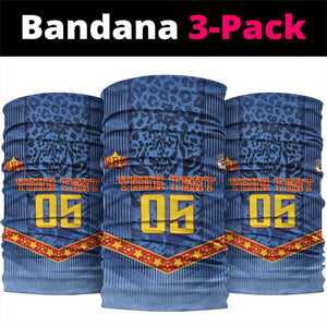 Custom DR Congo Football Neck Gaiter Leopard Jaguar Tribal Pattern With Flags