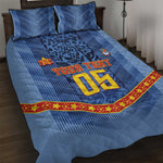 Custom DR Congo Football Quilt Bed Set Leopard Jaguar Tribal Pattern With Flags