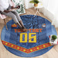 Custom DR Congo Football Round Carpet Leopard Jaguar Tribal Pattern With Flags
