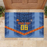 Custom DR Congo Football Rubber Doormat Leopard Jaguar Tribal Pattern With Flags