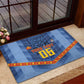 Custom DR Congo Football Rubber Doormat Leopard Jaguar Tribal Pattern With Flags
