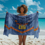 Custom DR Congo Football Sarong Leopard Jaguar Tribal Pattern With Flags