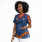 Custom DR Congo Football Scrub Top Leopard Jaguar Tribal Pattern With Flags