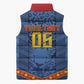 Custom DR Congo Football Sleeveless Puffer Jacket Leopard Jaguar Tribal Pattern With Flags