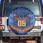 Custom DR Congo Football Spare Tire Cover Leopard Jaguar Tribal Pattern With Flags