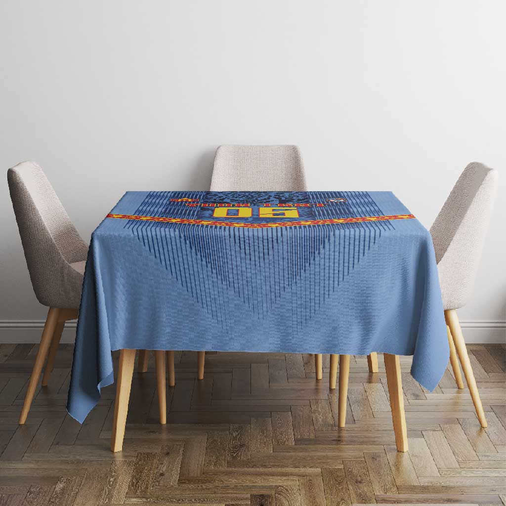 Custom DR Congo Football Tablecloth Leopard Jaguar Tribal Pattern With Flags