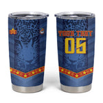 Custom DR Congo Football Tumbler Cup Leopard Jaguar Tribal Pattern With Flags