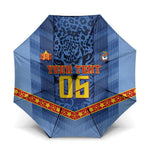 Custom DR Congo Football Umbrella Leopard Jaguar Tribal Pattern With Flags