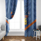 Custom DR Congo Football Window Curtain Leopard Jaguar Tribal Pattern With Flags