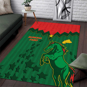 Football Burkina Faso Area Rug Rising Star And Horse Sport Style - African Pride