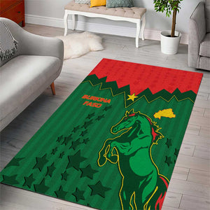 Football Burkina Faso Area Rug Rising Star And Horse Sport Style - African Pride